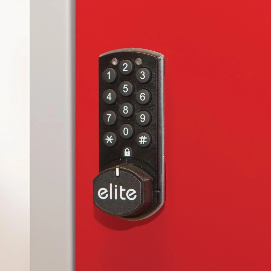 Elite Five Door Electronic Combination Locker with Sloping Top White - Image 2