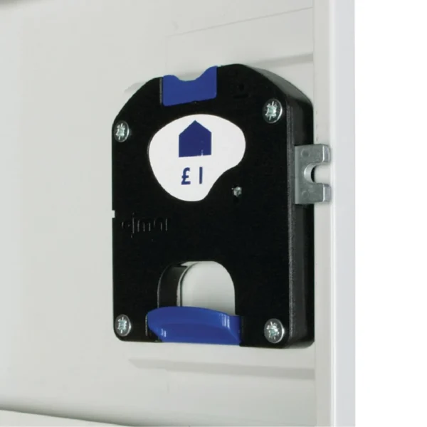 Elite Eight Door Coin Return Locker with Sloping Top Red