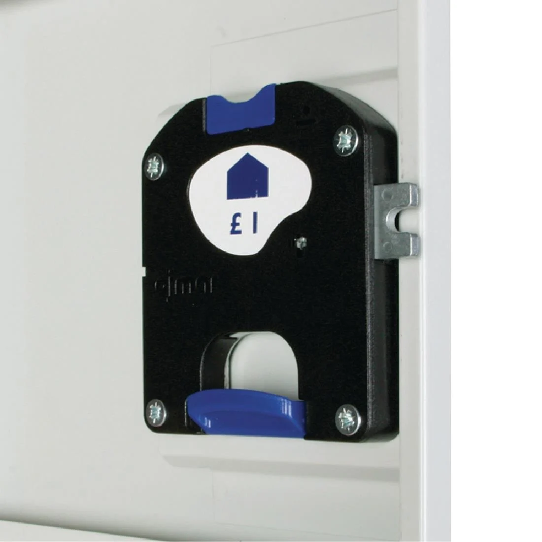 Elite Six Door Coin Return Locker with Sloping Top Blue