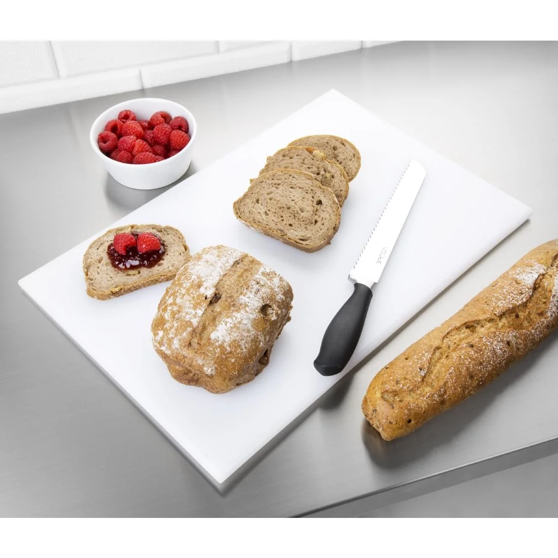 Hygiplas Anti Microbial High Density White Chopping Board - Image 4