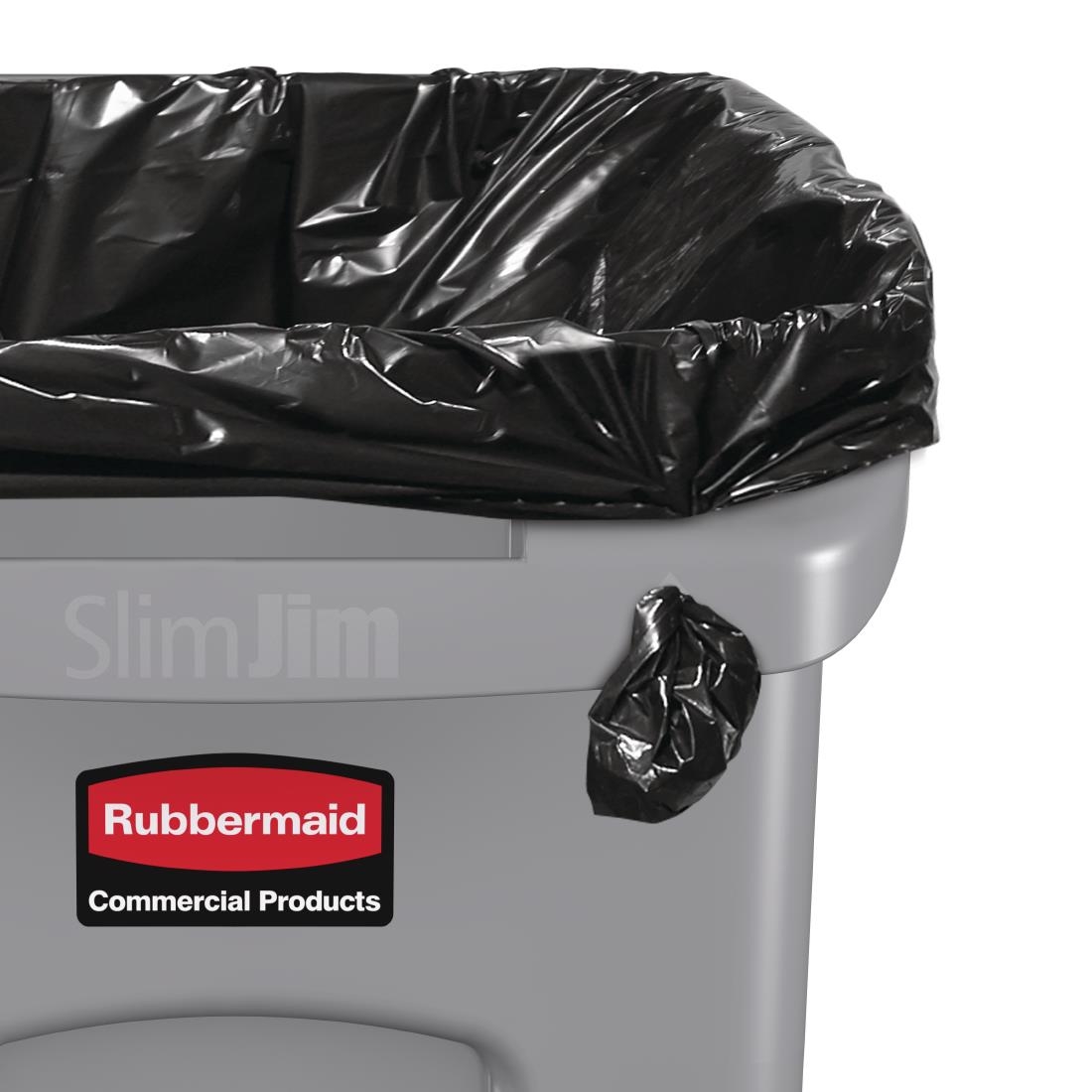 Rubbermaid Slim Jim Container with Venting Channels Grey 60Ltr