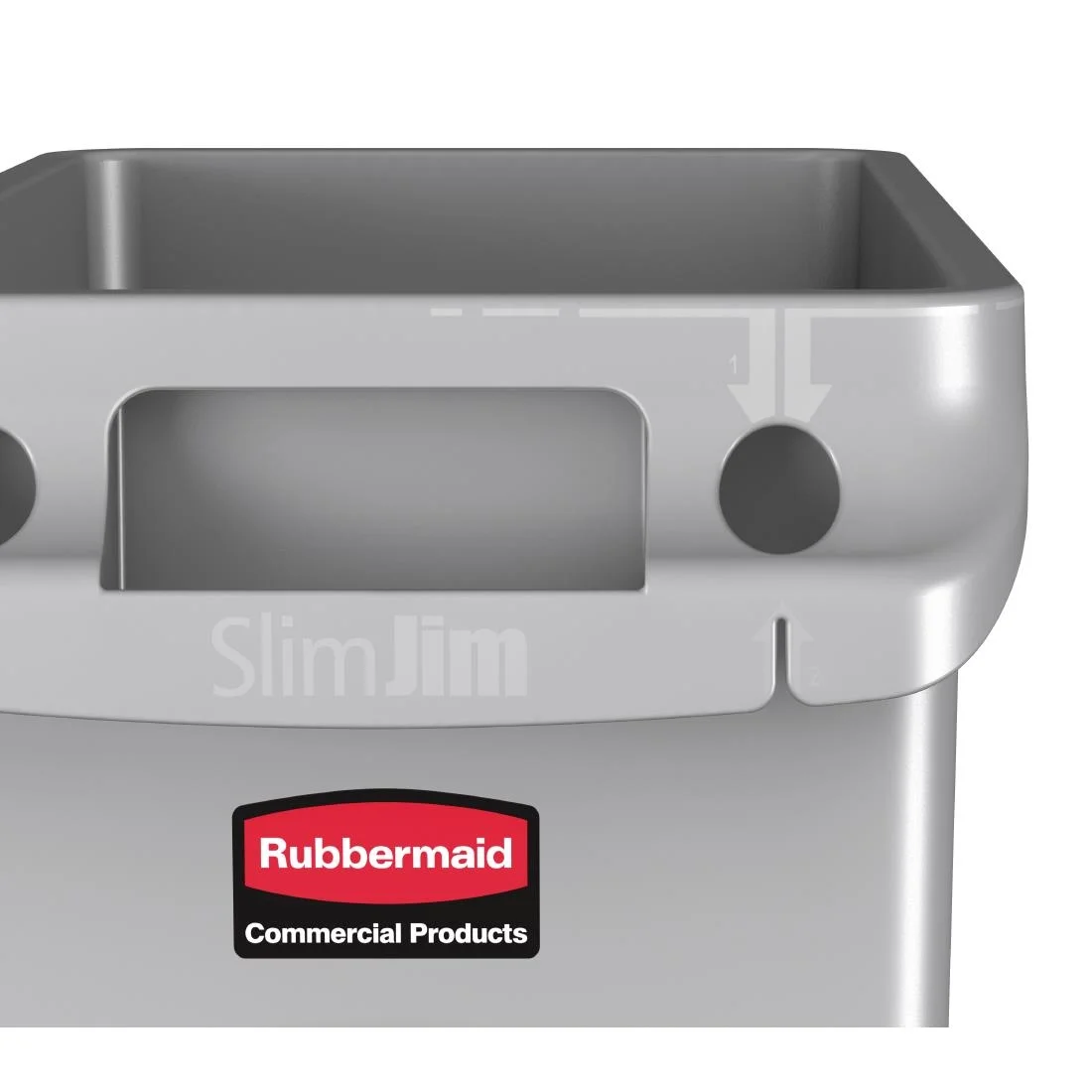 Rubbermaid Slim Jim Container with Venting Channels Grey 60Ltr - Image 6