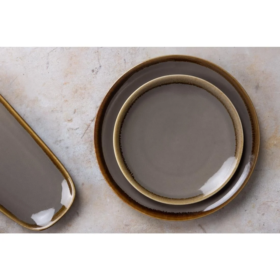 Olympia Kiln Round Coupe Plate Smoke 230mm - Image 2
