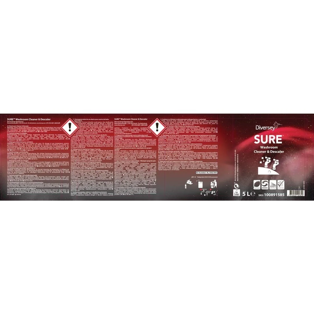 SURE Washroom Cleaner and Descaler Concentrate 5Ltr - Image 2