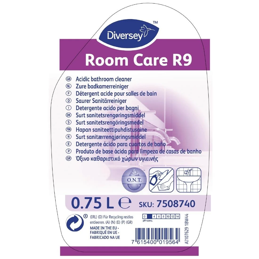 Room Care R9 Bathroom Cleaner Ready To Use 750ml - Image 2