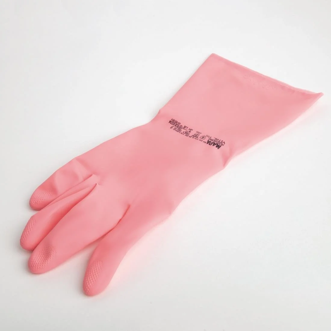 MAPA Vital 115 Liquid-Proof Light-Duty Janitorial Gloves Pink - Image 3