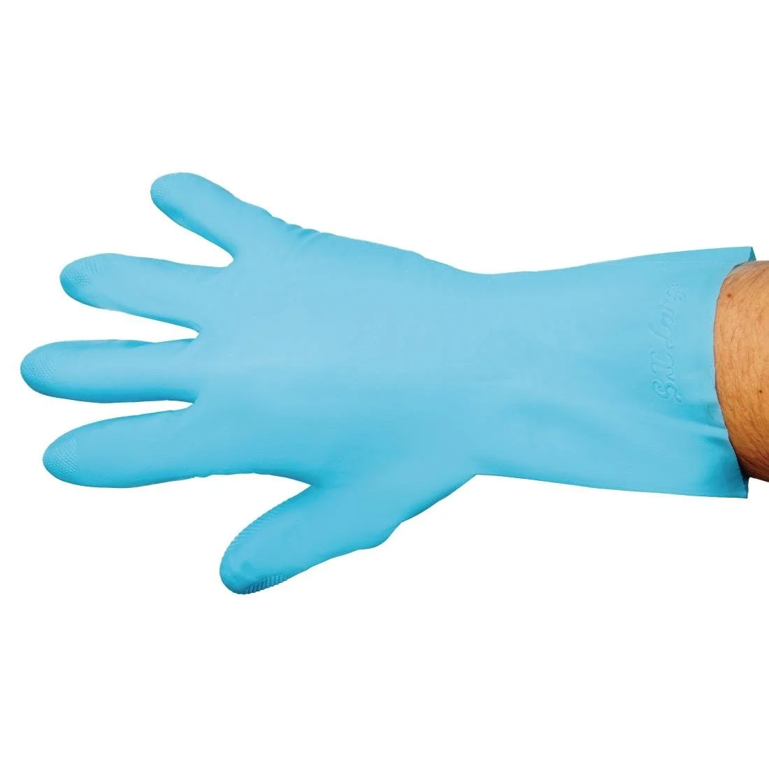 MAPA Vital 117 Liquid-Proof Light-Duty Janitorial Gloves Blue - Image 7