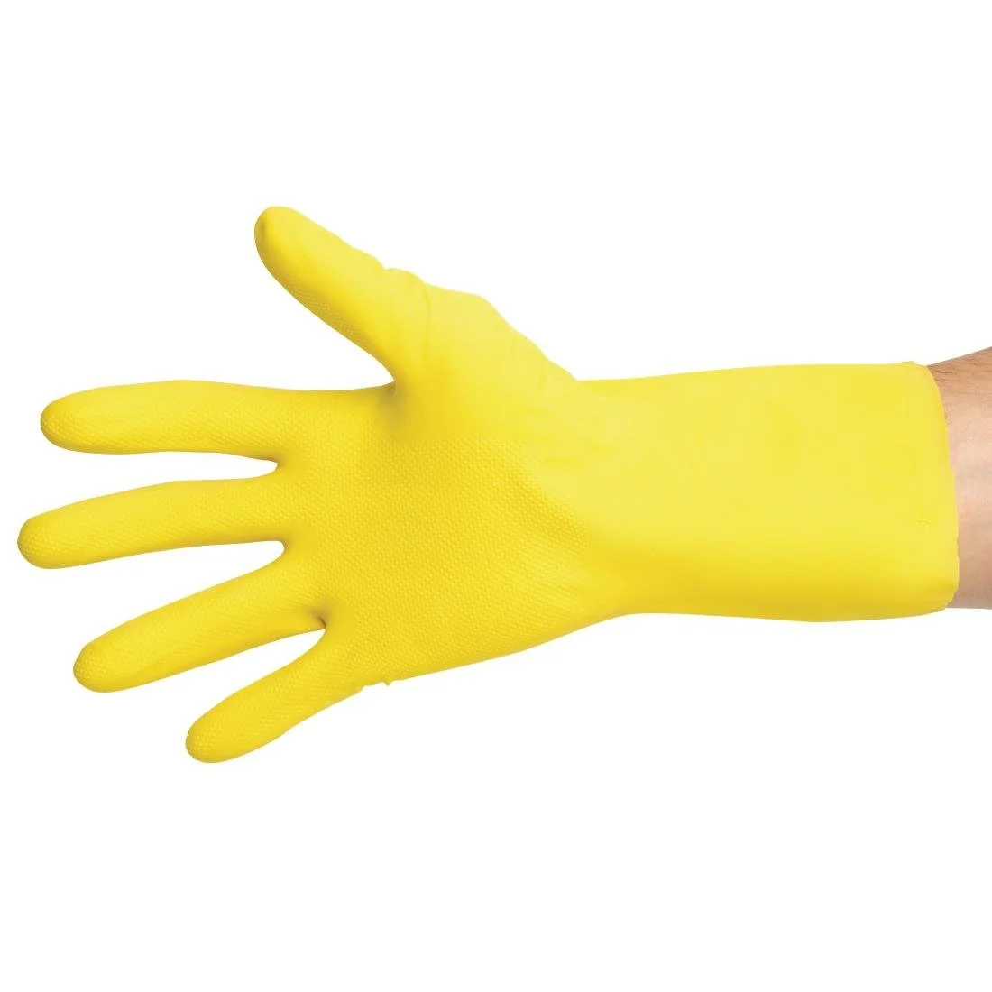 MAPA Vital 124 Liquid-Proof Light-Duty Janitorial Gloves Yellow - Image 4