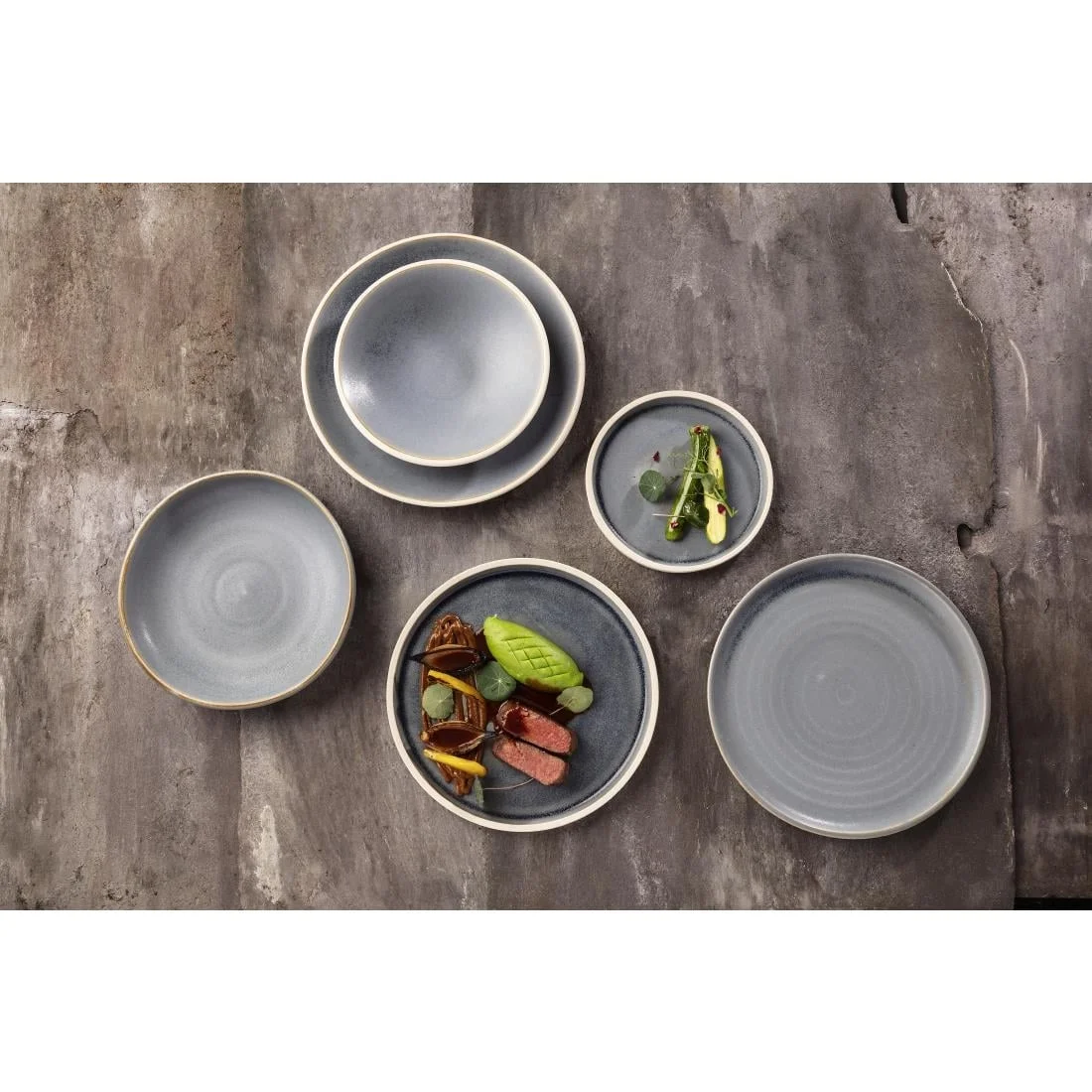 Olympia Canvas Coupe Bowls Blue Granite 230mm (6 Pack) - Image 2