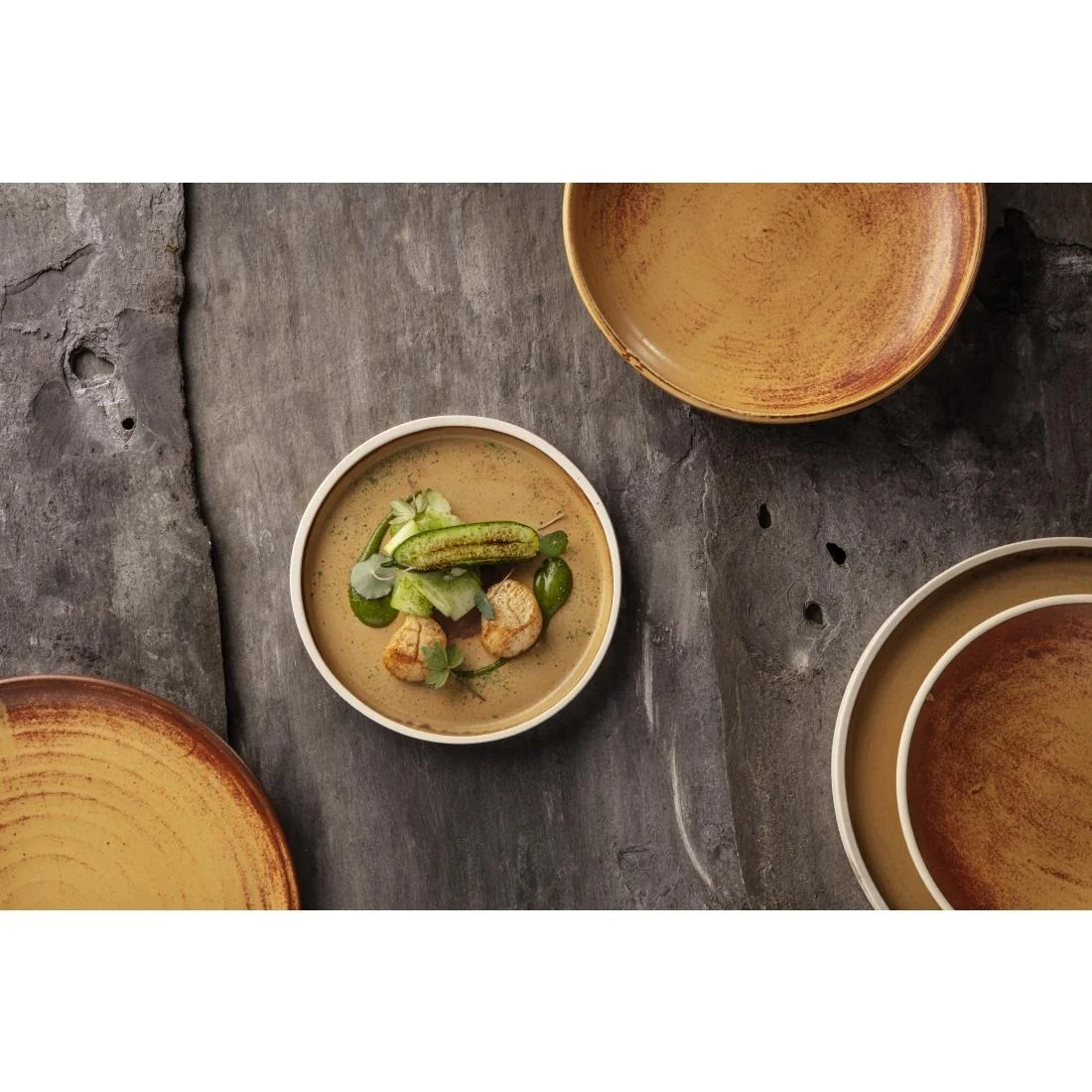 Olympia Canvas Flat Plates Sienna Rust 180mm (6 Pack) - Image 5