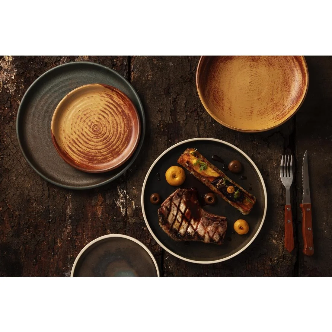Olympia Canvas Flat Plates Green Verdigris 180mm (6 Pack) - Image 7