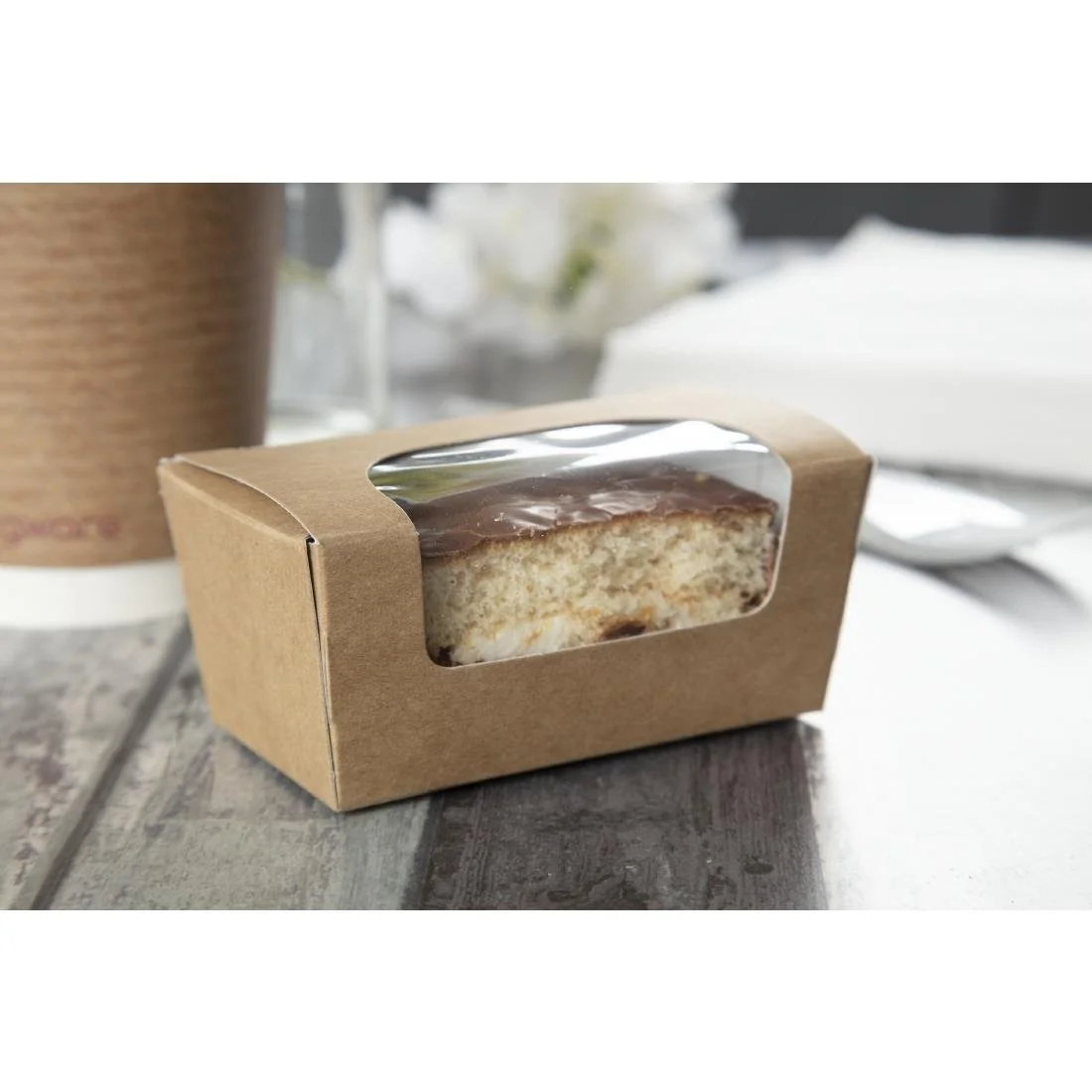 Colpac Compostable Kraft Cake Boxes with Window Small (500 Pack) - Image 6