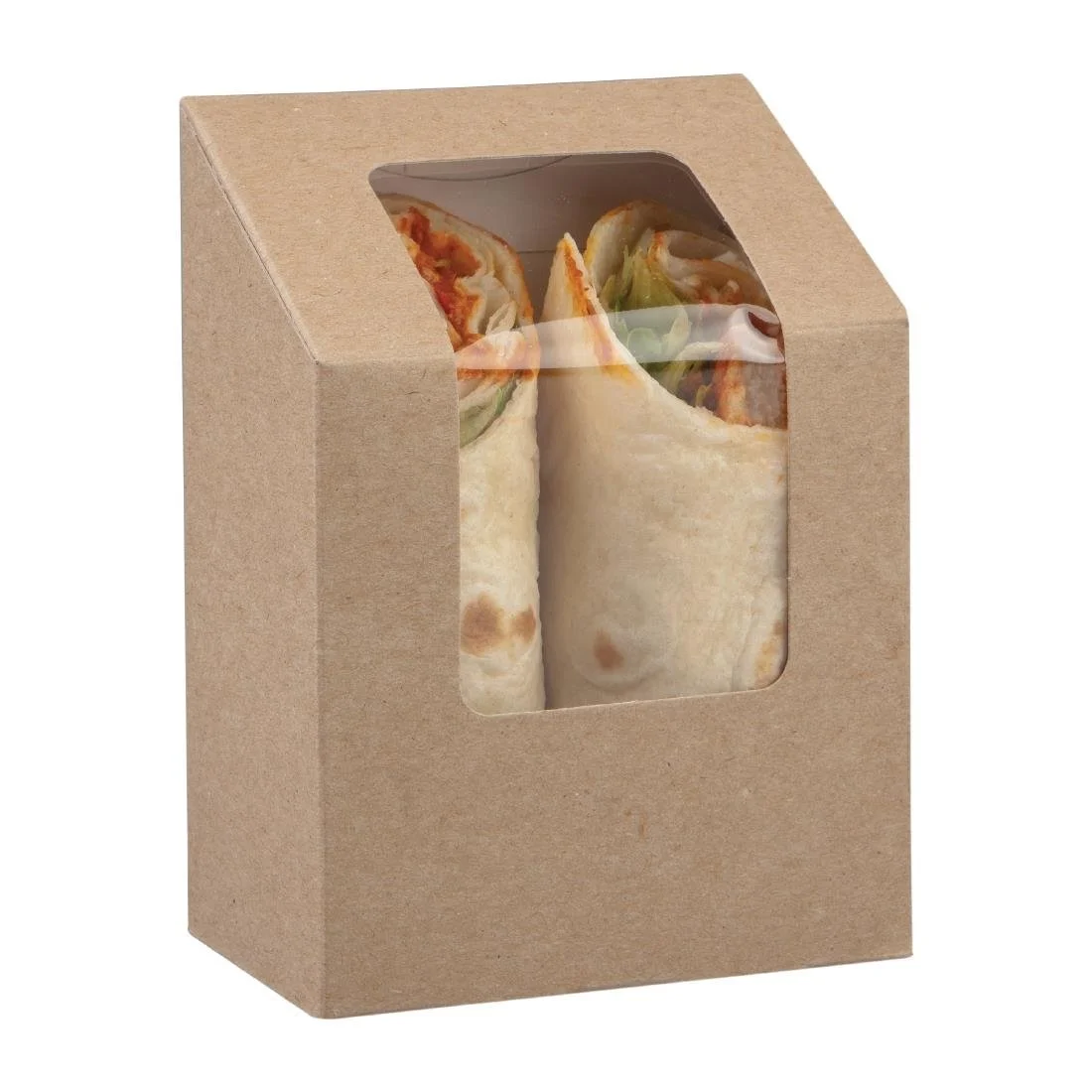 Colpac Compostable Kraft Tuck-Top Tortilla Wrap Packs With PLA Window (500 Pack)
