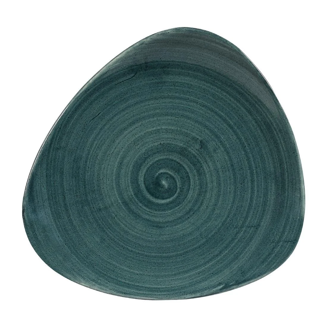 Churchill Stonecast Patina Triangular Plates Rustic Teal 229mm (12 Pack) - Image 1