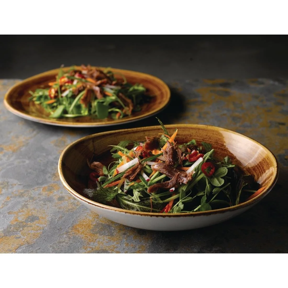 Churchill Stonecast Patina Organic Round Bowls Vintage Copper 38oz 253mm - Image 3