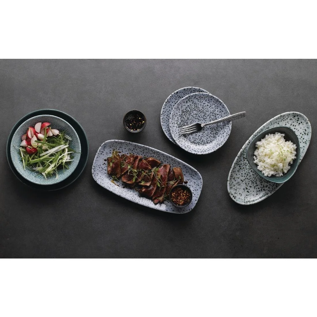 Churchill Stonecast Patina Triangular Bowls Rustic Teal 153mm (12 Pack) - Image 6