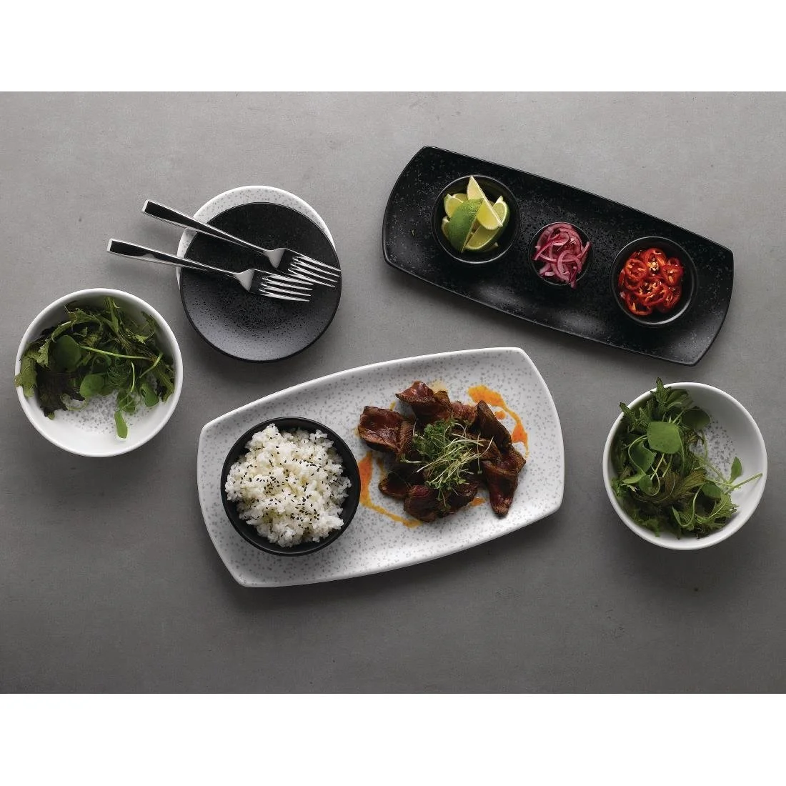 Churchill Menu Shades Caldera Rectangular Plates Chalk White 190 x 355mm (6 Pack) - Image 4