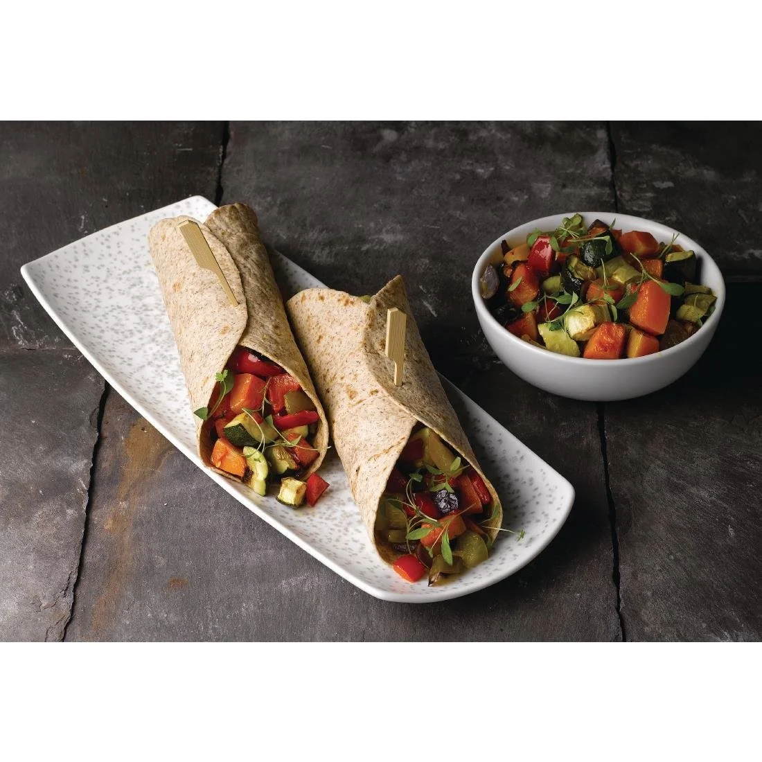 Churchill Menu Shades Caldera Rectangular Plates Chalk White 140 x 355mm (6 Pack) - Image 2