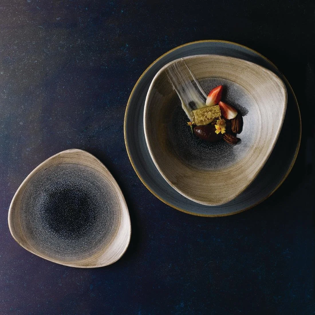 Churchill Stonecast Aqueous Triangular Plates Bayou Taupe 192mm (12 Pack) - Image 3