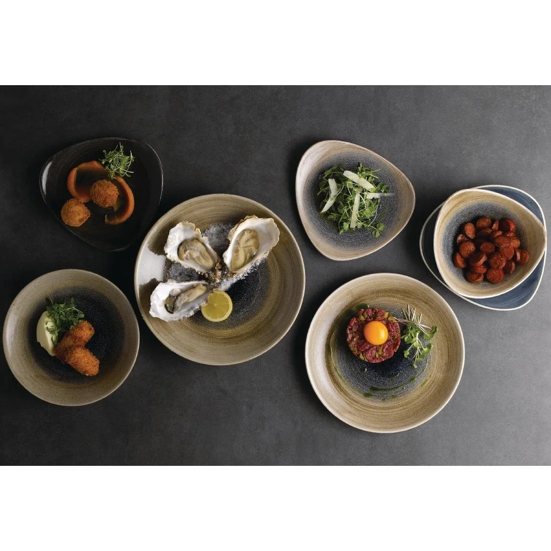 Churchill Stonecast Aqueous Deep Coupe Plates Bayou Taupe 255mm (12 Pack) - Image 9