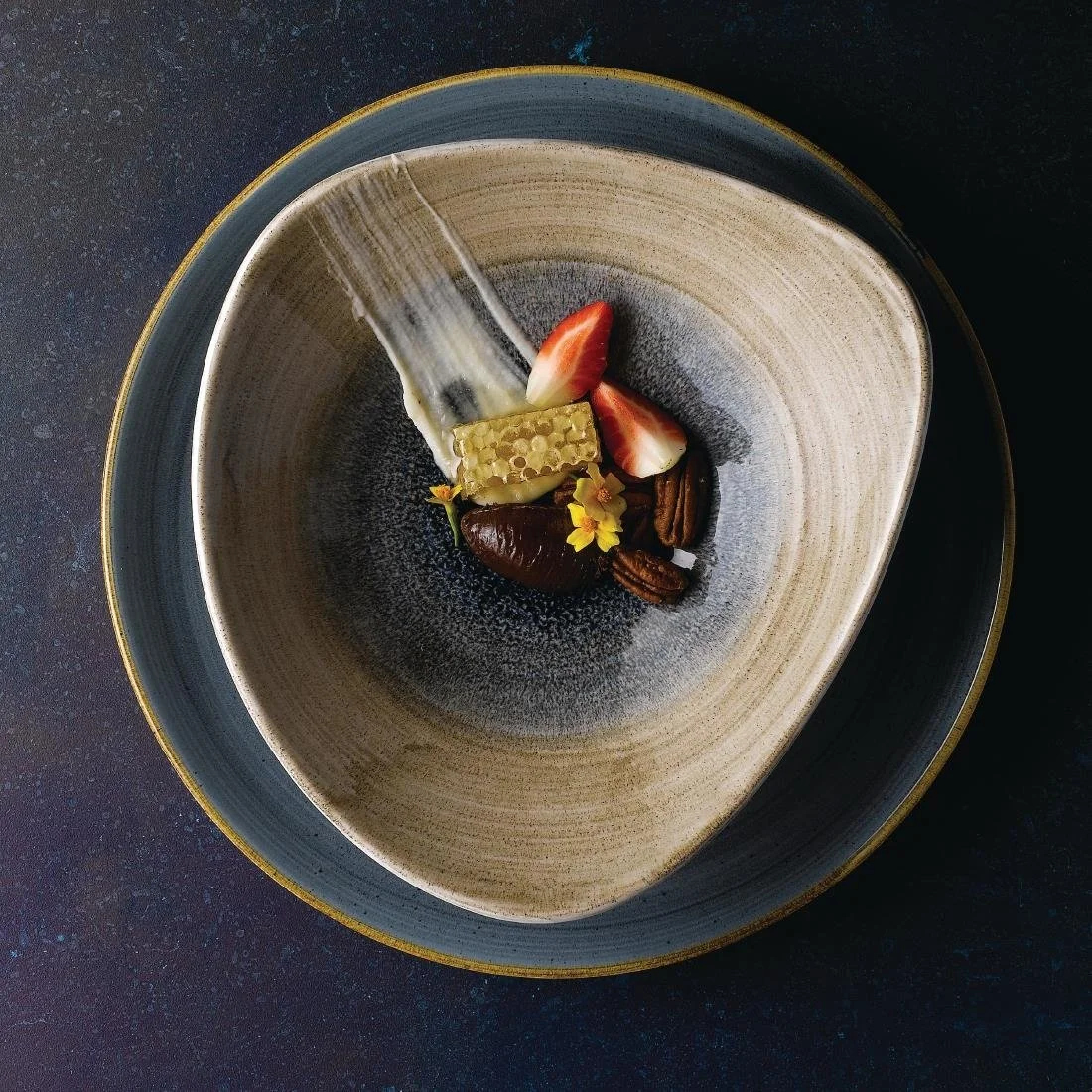 Churchill Stonecast Aqueous Triangular Bowls Bayou Taupe 21oz 235mm (12 Pack) - Image 10