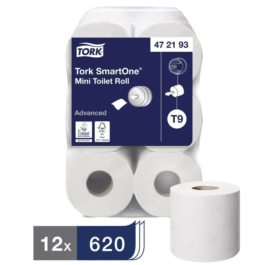 Tork SmartOne Mini Toilet Rolls White T9 (12 Pack)