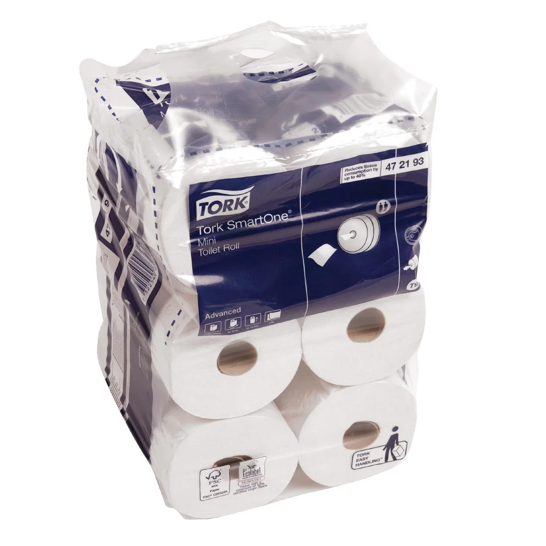 Tork SmartOne Mini Toilet Rolls White T9 (12 Pack) - Image 2
