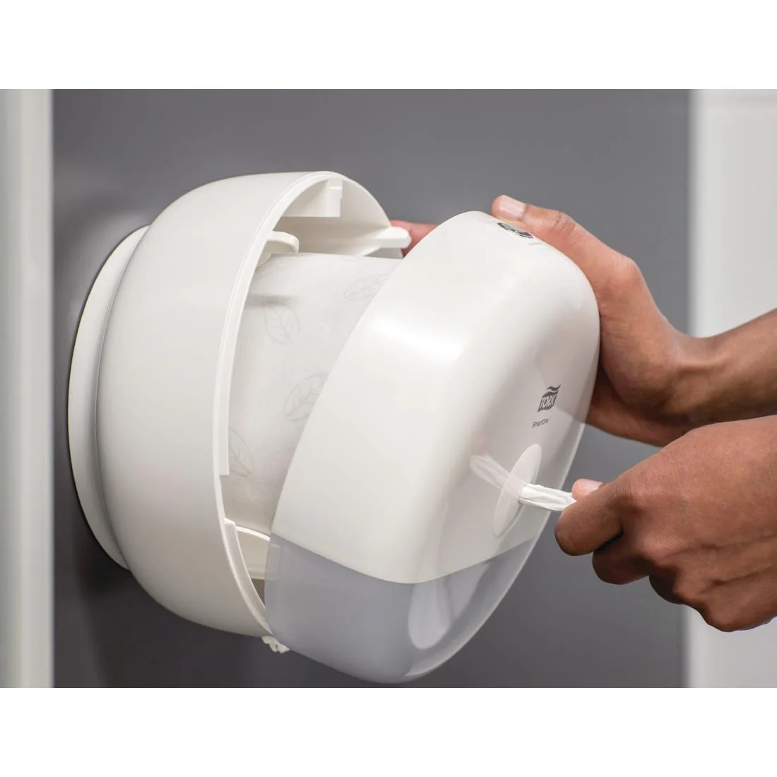 Tork SmartOne Mini Toilet Paper Roll Dispenser White T9 - Image 3