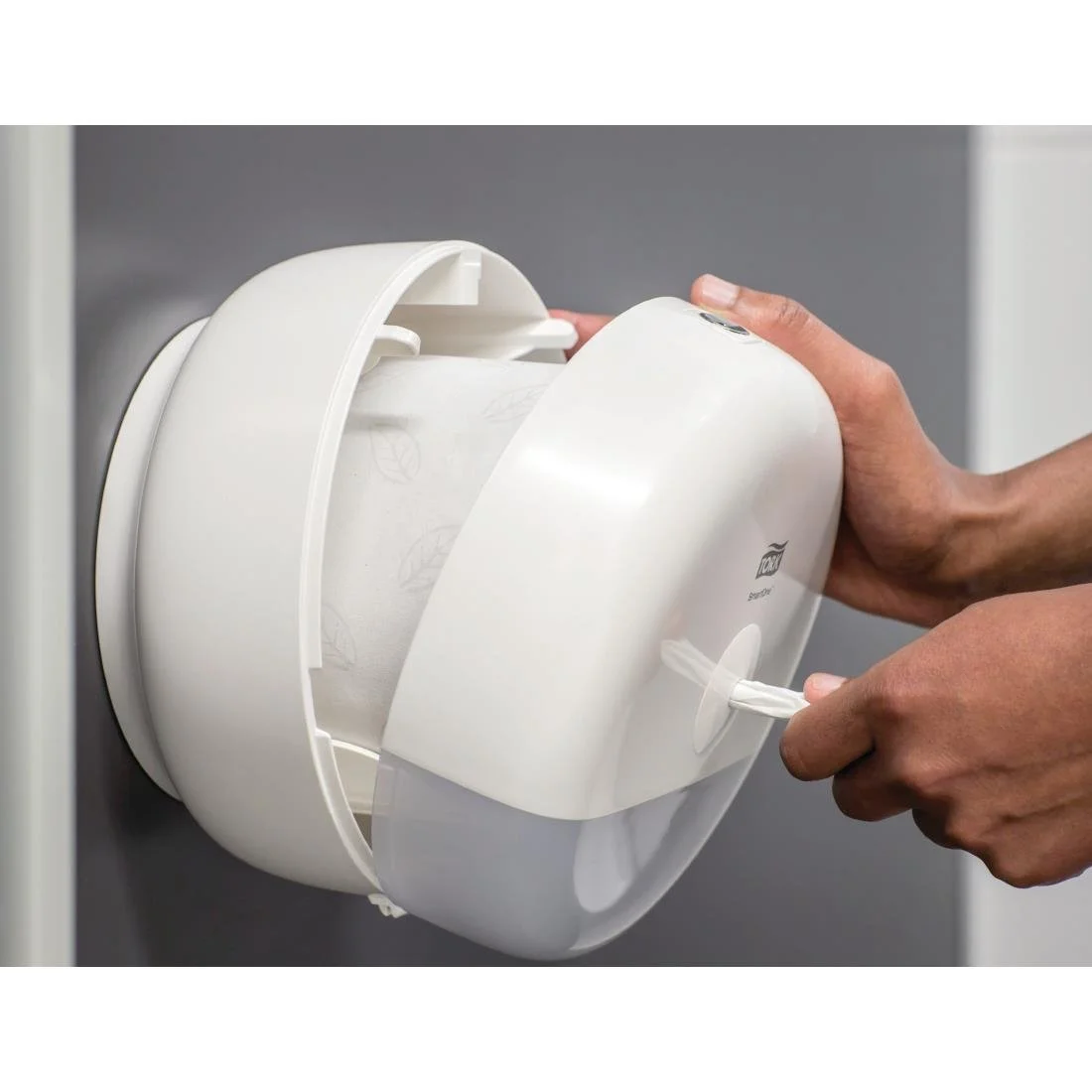 Tork SmartOne Mini Toilet Paper Roll Dispenser White T9 - Image 6