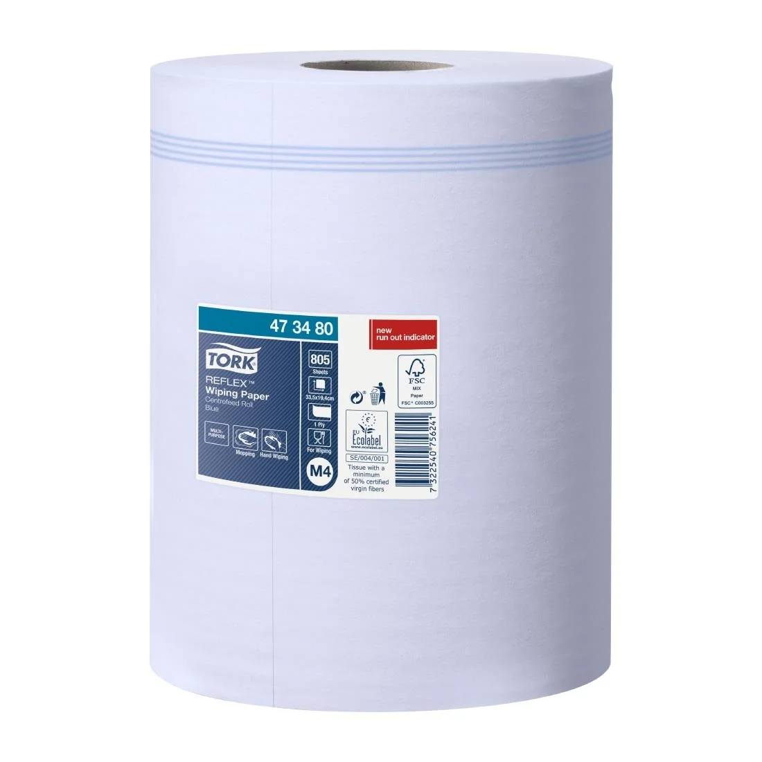 Tork Reflex Wiping Paper Blue Centrefeed Rolls M4 (6 Pack) - Image 4
