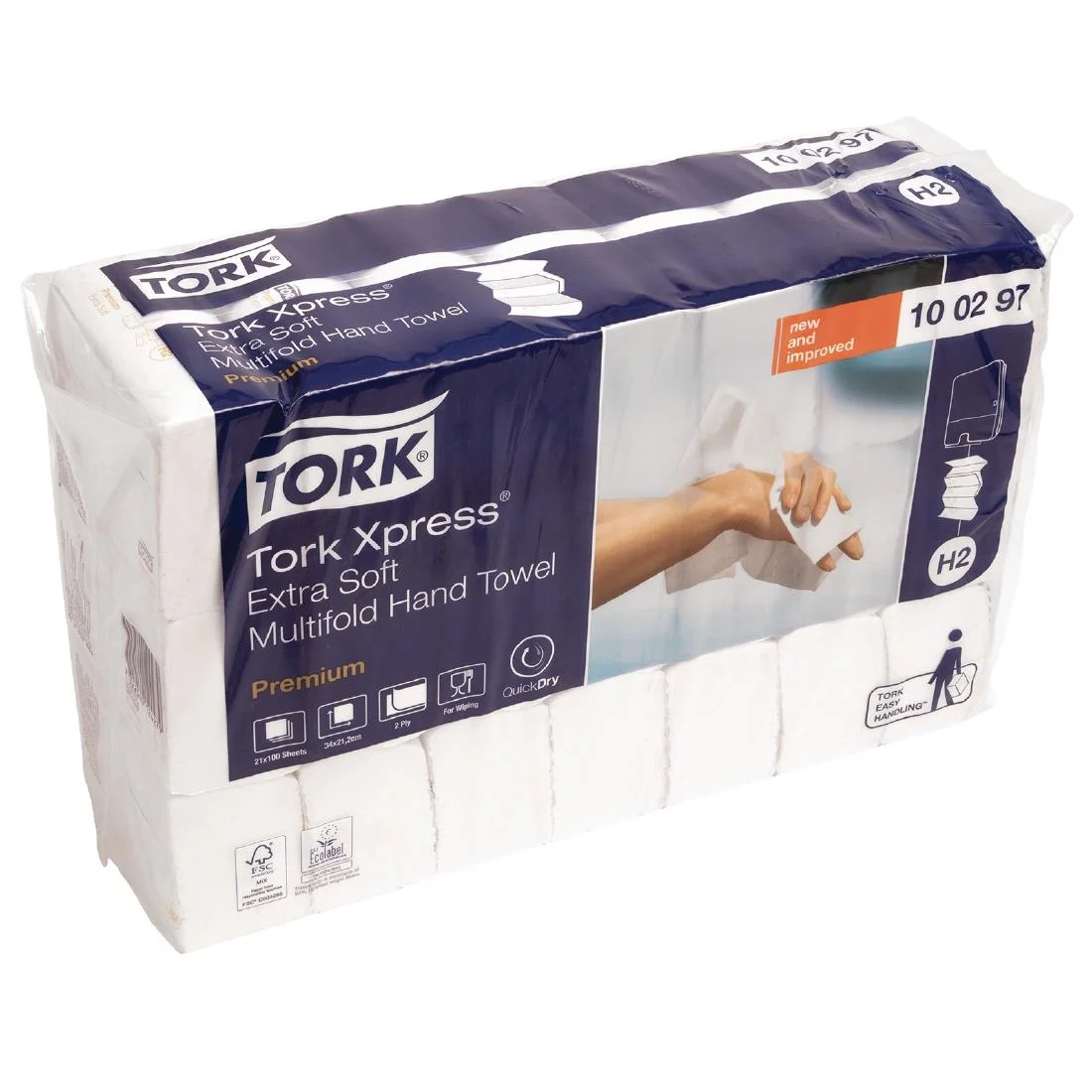 Tork Xpress Extra Soft Multifold Hand Towels White H2 (21 Pack) - Image 2
