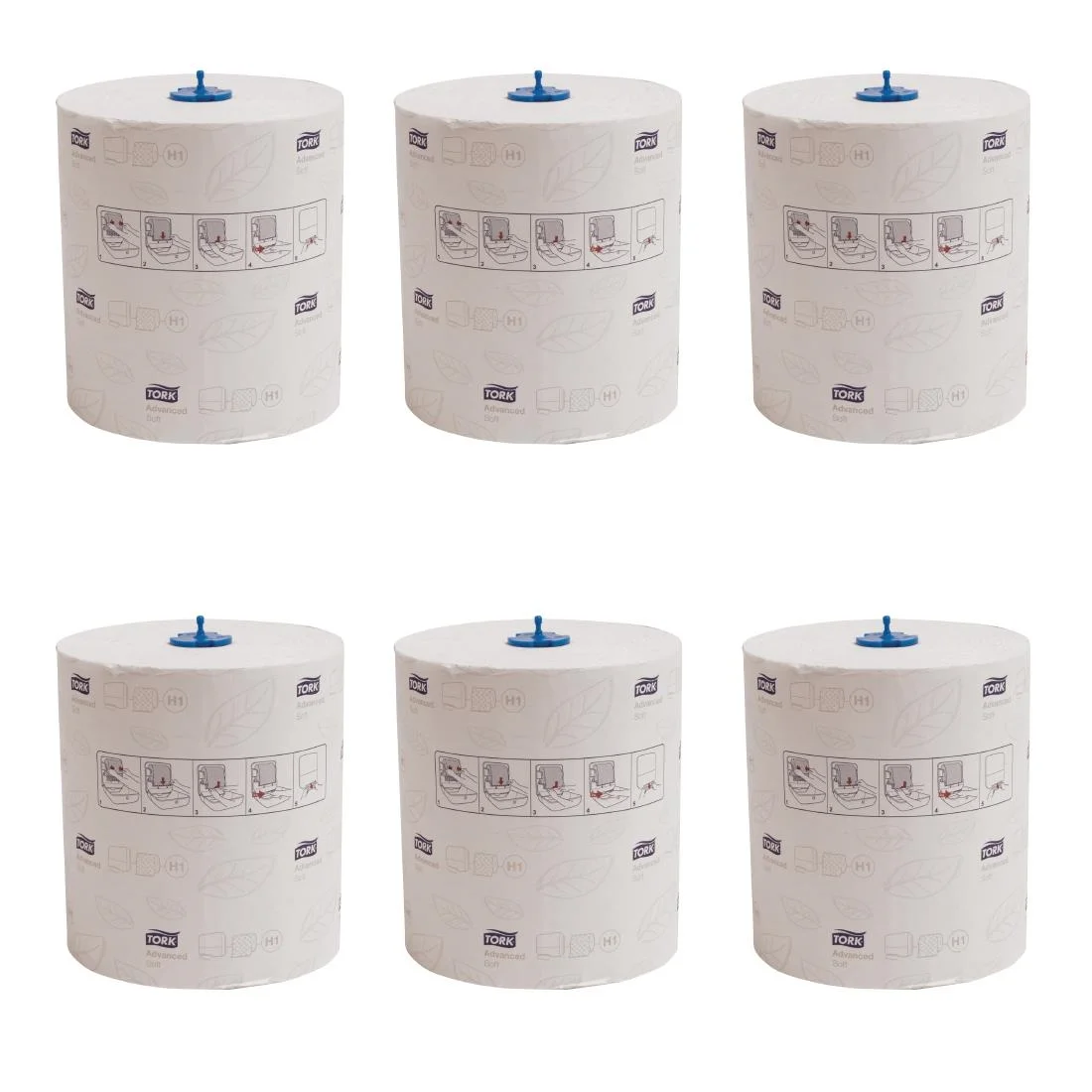 Tork Matic Soft Paper Hand Towels White with Grey Leaf H1 (6 Pack) - Image 5