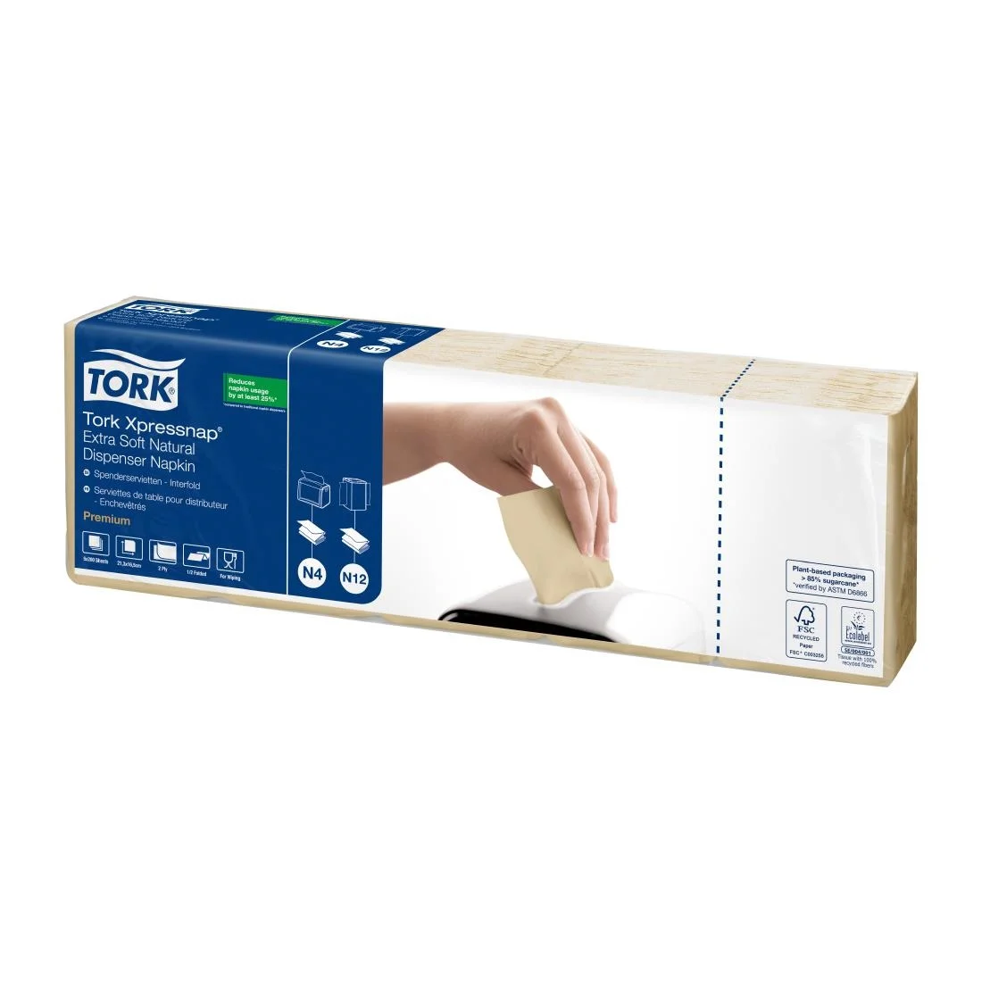 Tork Xpressnap Extra Soft Dispenser Napkins Natural N4 (8000 Pack) - Image 6
