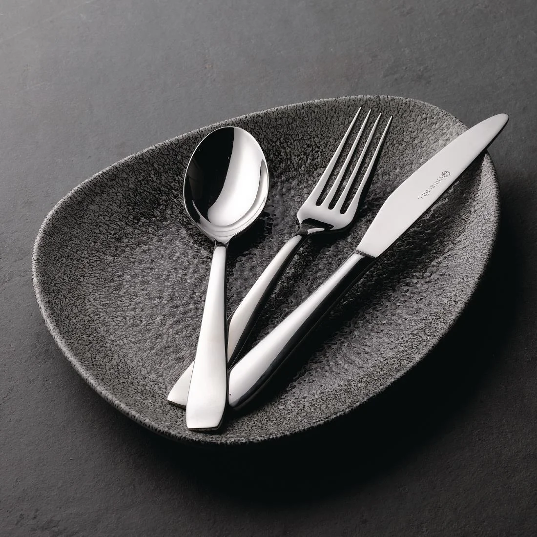 Churchill Studio Prints Raku Triangular Plates Quartz Black 300mm (6 Pack) - Image 2