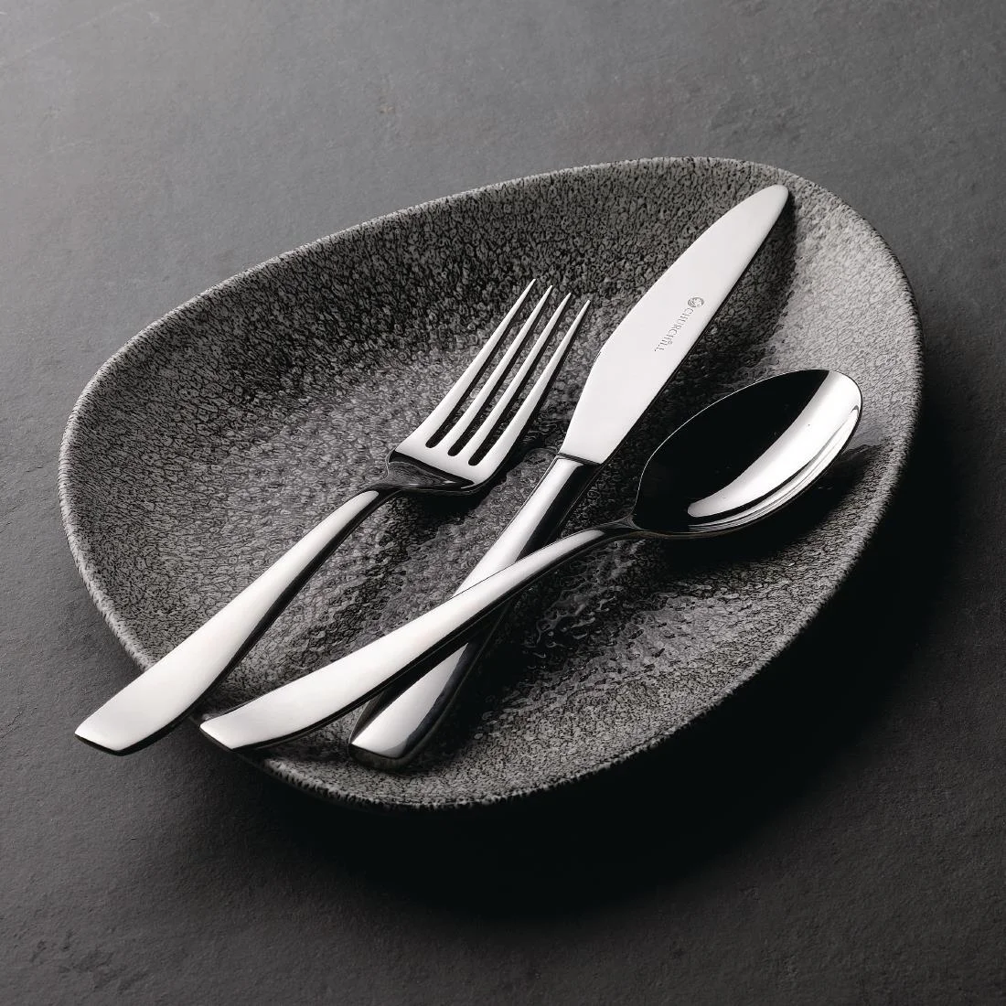 Churchill Studio Prints Raku Triangular Plates Quartz Black 300mm (6 Pack) - Image 3