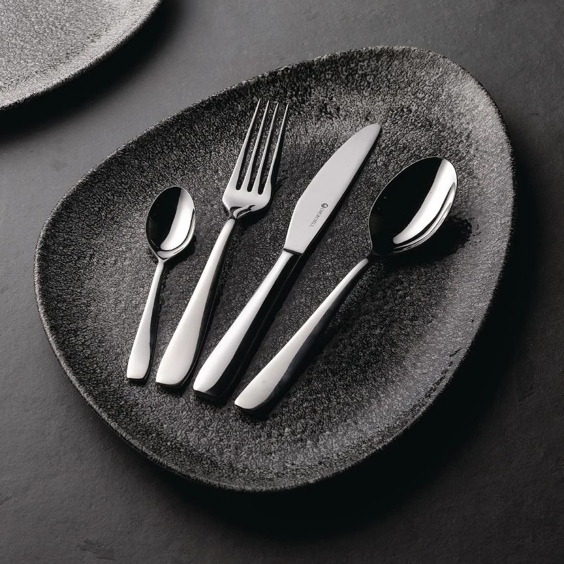 Churchill Studio Prints Raku Triangular Plates Quartz Black 300mm (6 Pack) - Image 4