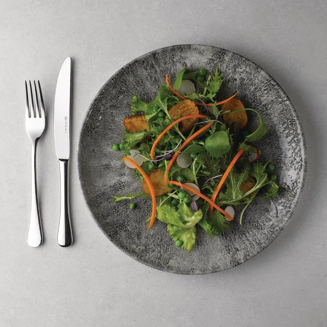 Churchill Stone Quartz Black Evolve Coupe Plates 260mm (12 Pack) - Image 4