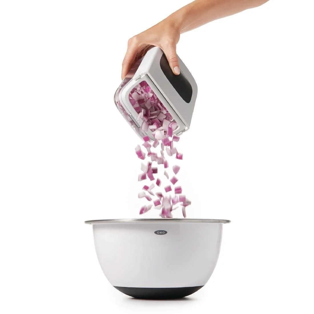 Oxo Vegetable Chopper with Easy Pour Opening - Image 4