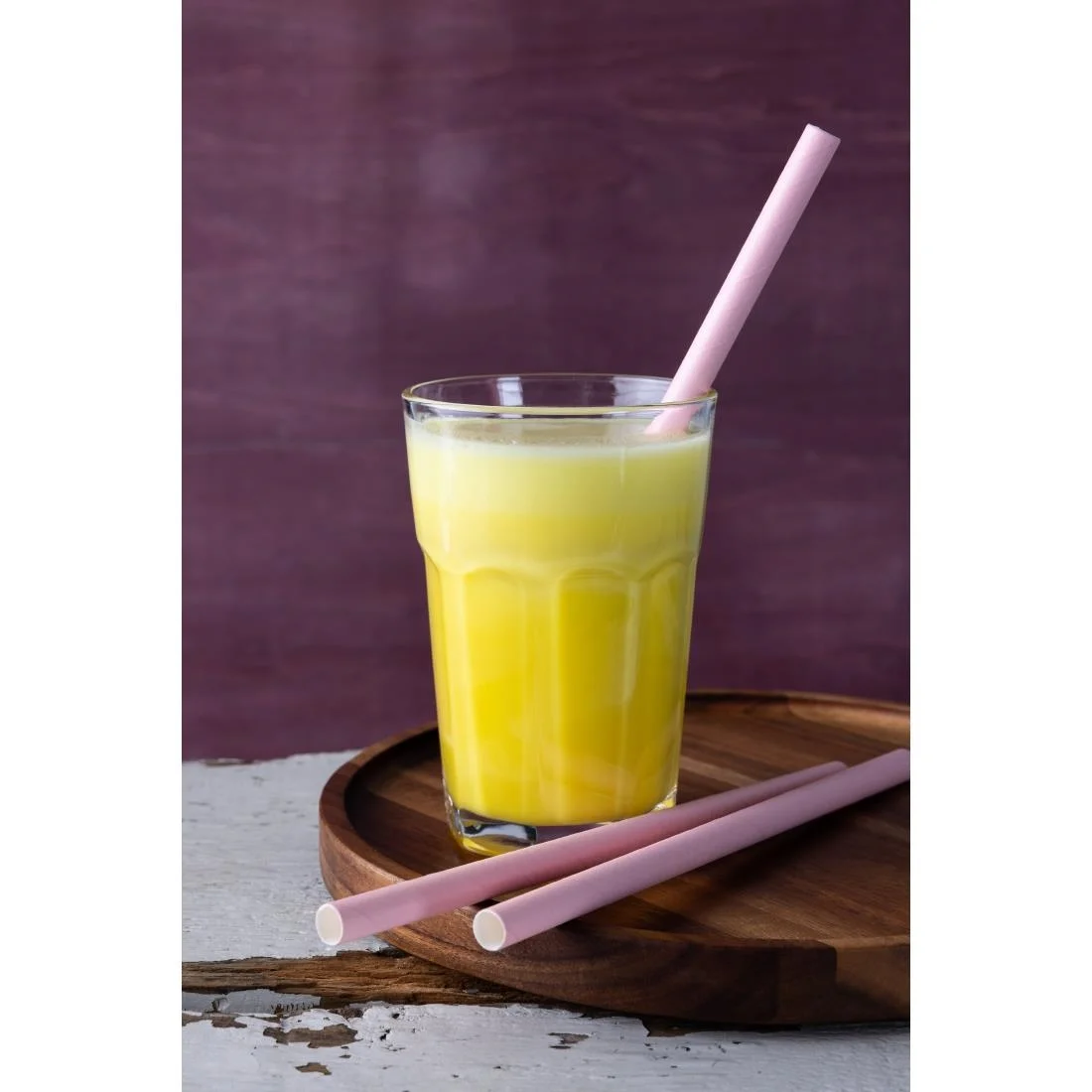 Fiesta Compostable Paper Smoothie Straws Pink (Pack of 250) - Image 2
