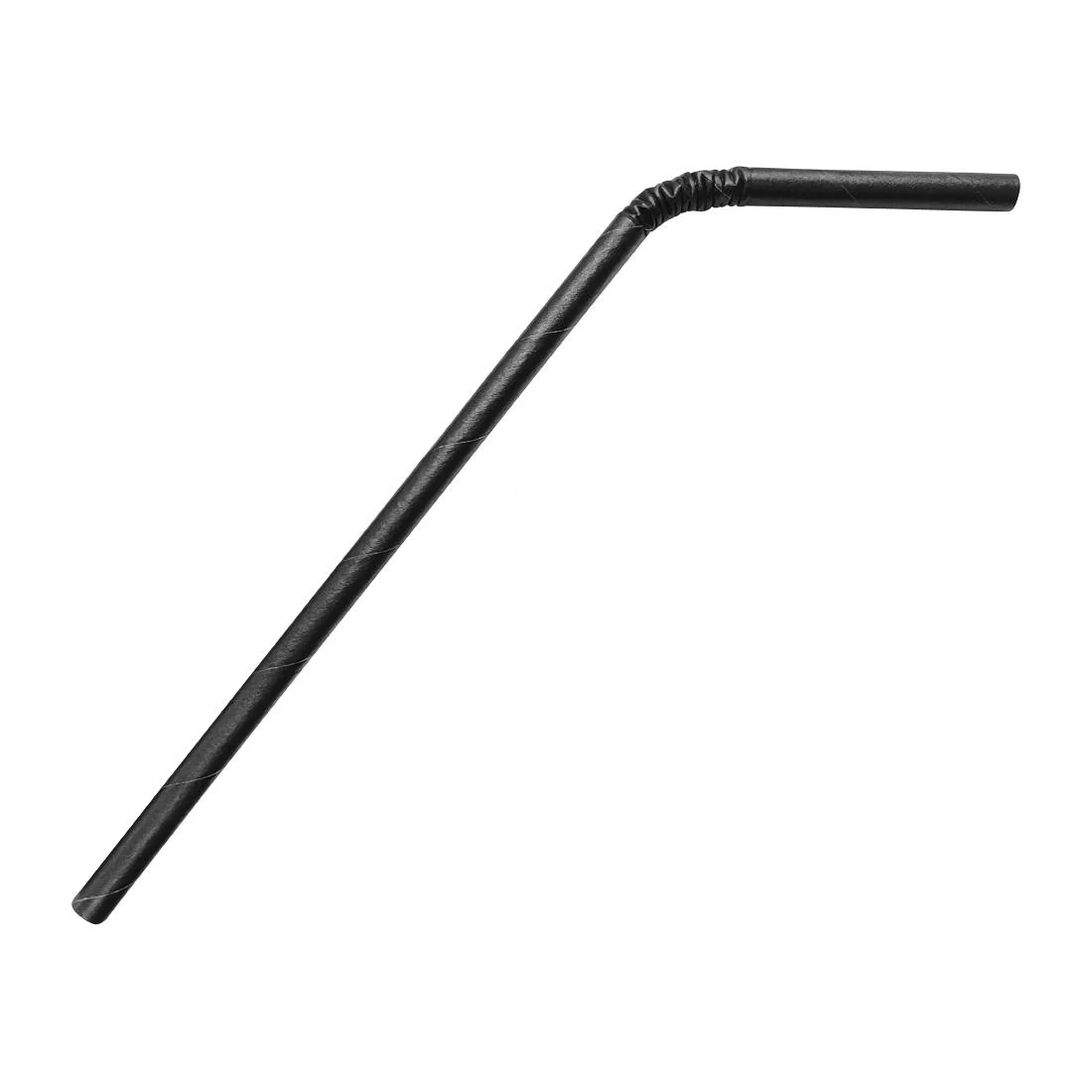 Fiesta Compostable Bendy Paper Straws Black (Pack of 250)