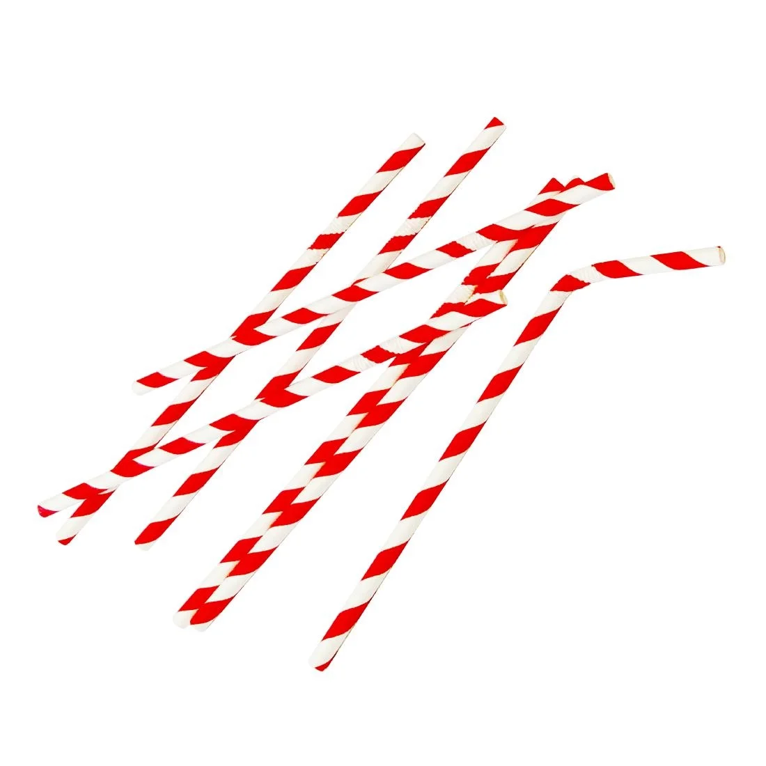 Fiesta Compostable Bendy Paper Straws Red Stripes (Pack of 250) - Image 4
