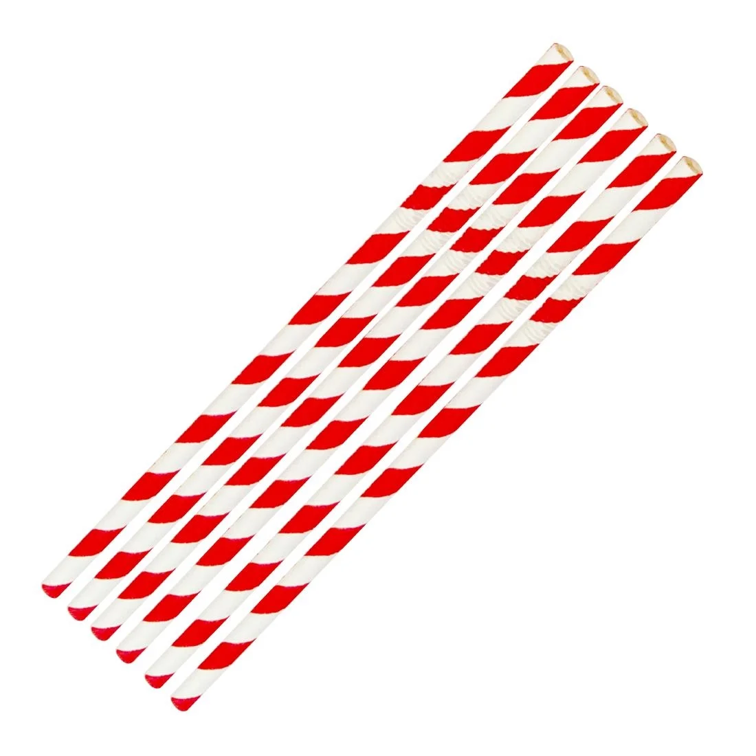 Fiesta Compostable Bendy Paper Straws Red Stripes (Pack of 250) - Image 5