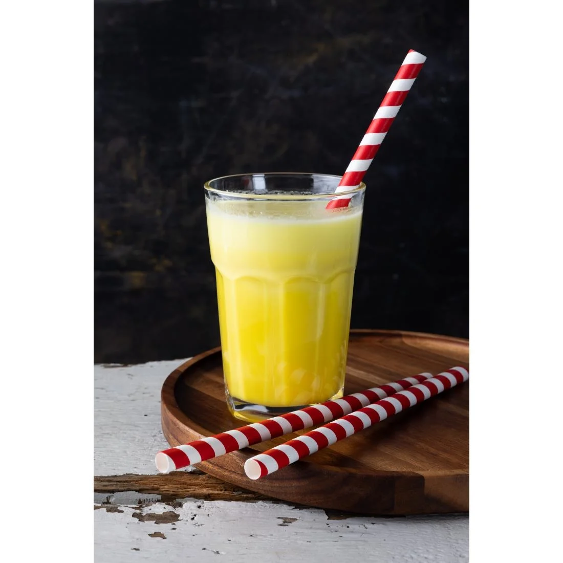 Fiesta Compostable Paper Smoothie Straws Red Stripes (Pack of 250) - Image 4