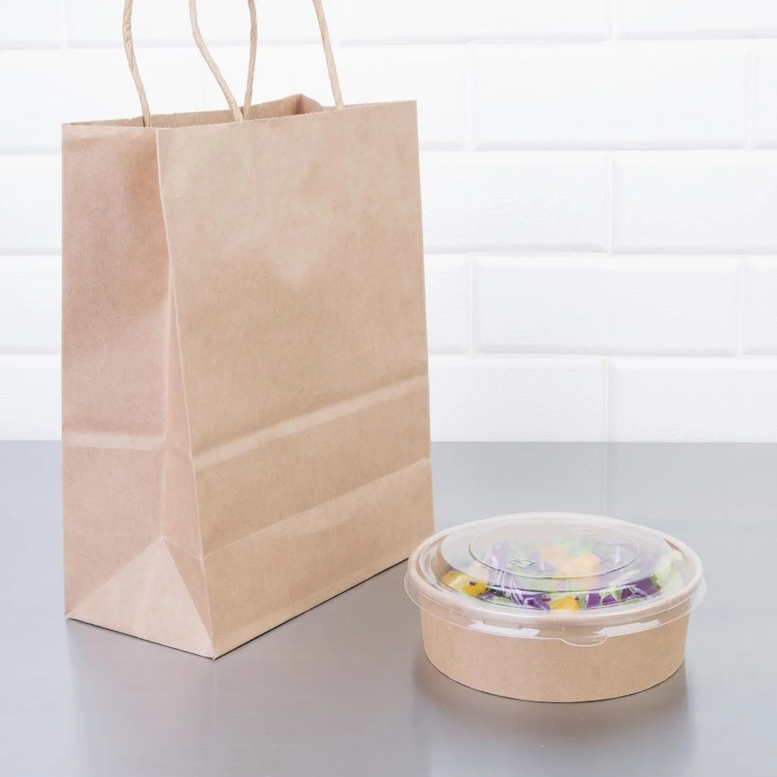 Fiesta Compostable Round Kraft Salad Bowls 500ml / 18oz (Pack of 300) - Image 6