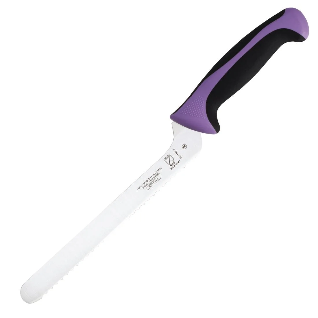 Mercer Millennia Culinary Allergen Safety Offset Serrated Bread Knife Purple 20.3cm - Image 1