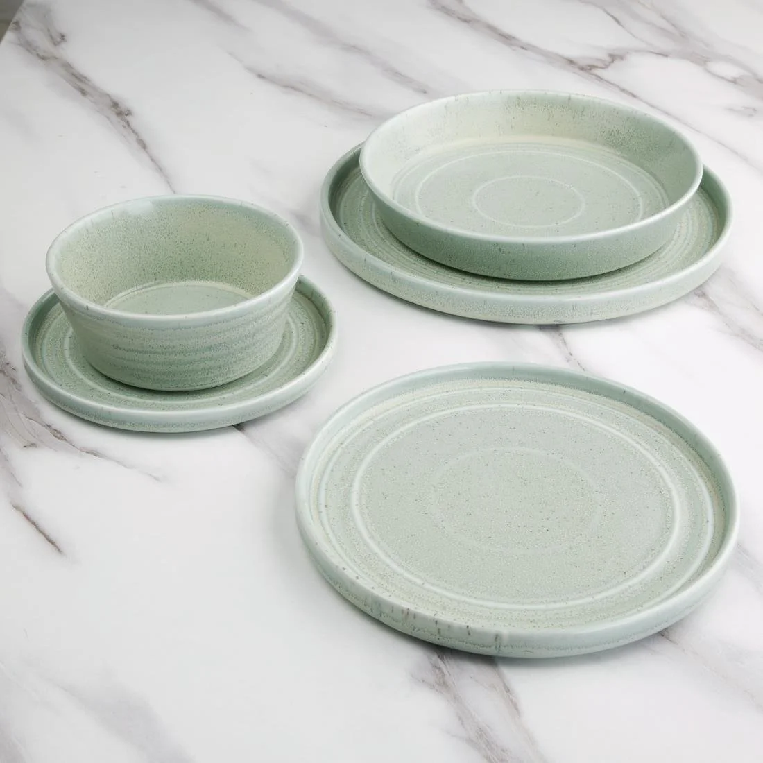 Olympia Cavolo Flat Round Plates Spring Green 180mm (6 Pack) - Image 3