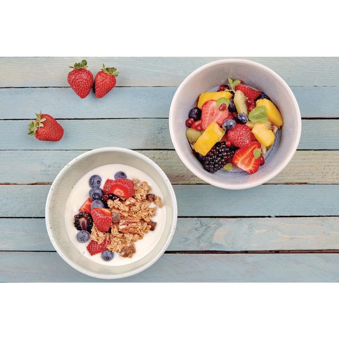 Olympia Cavolo Flat Round Bowls Ice Blue 143mm (6 Pack) - Image 2