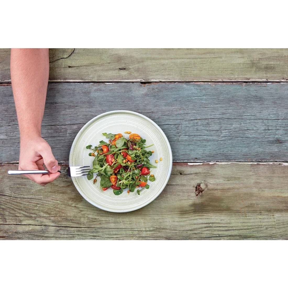 Olympia Cavolo Flat Round Plates Spring Green 270mm (4 Pack) - Image 8