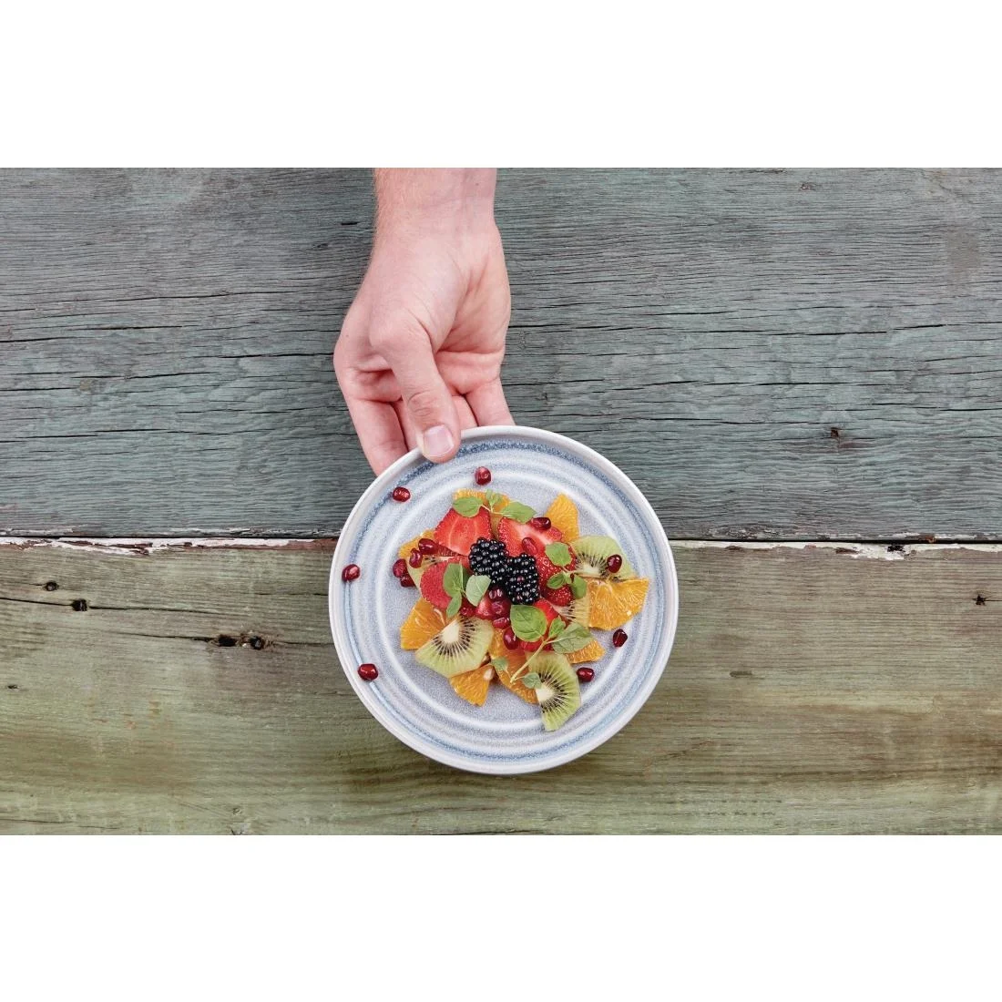 Olympia Cavolo Flat Round Plates Ice Blue 180mm (6 Pack) - Image 7