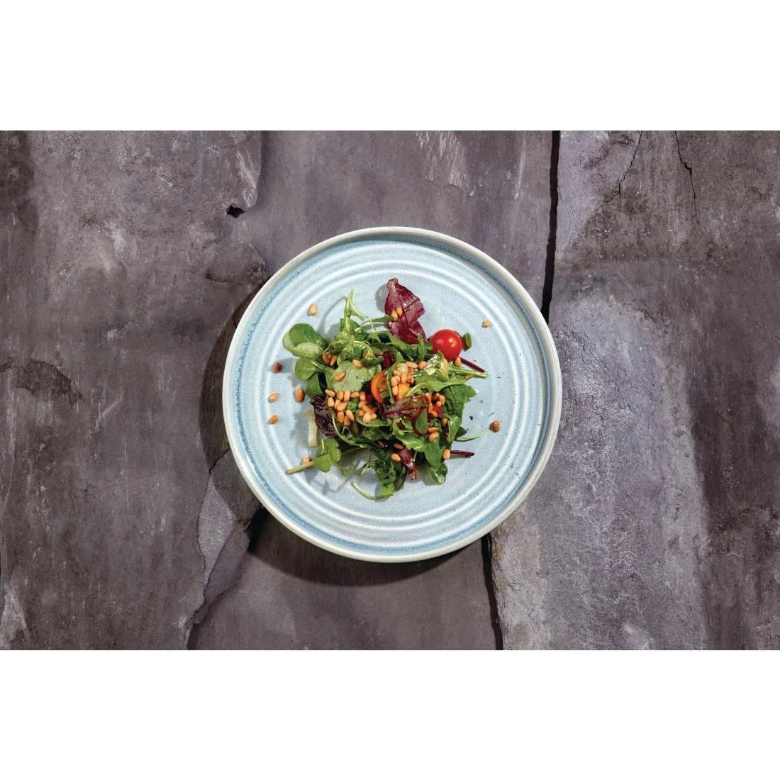 Olympia Cavolo Flat Round Plates Ice Blue 220mm (6 Pack) - Image 7